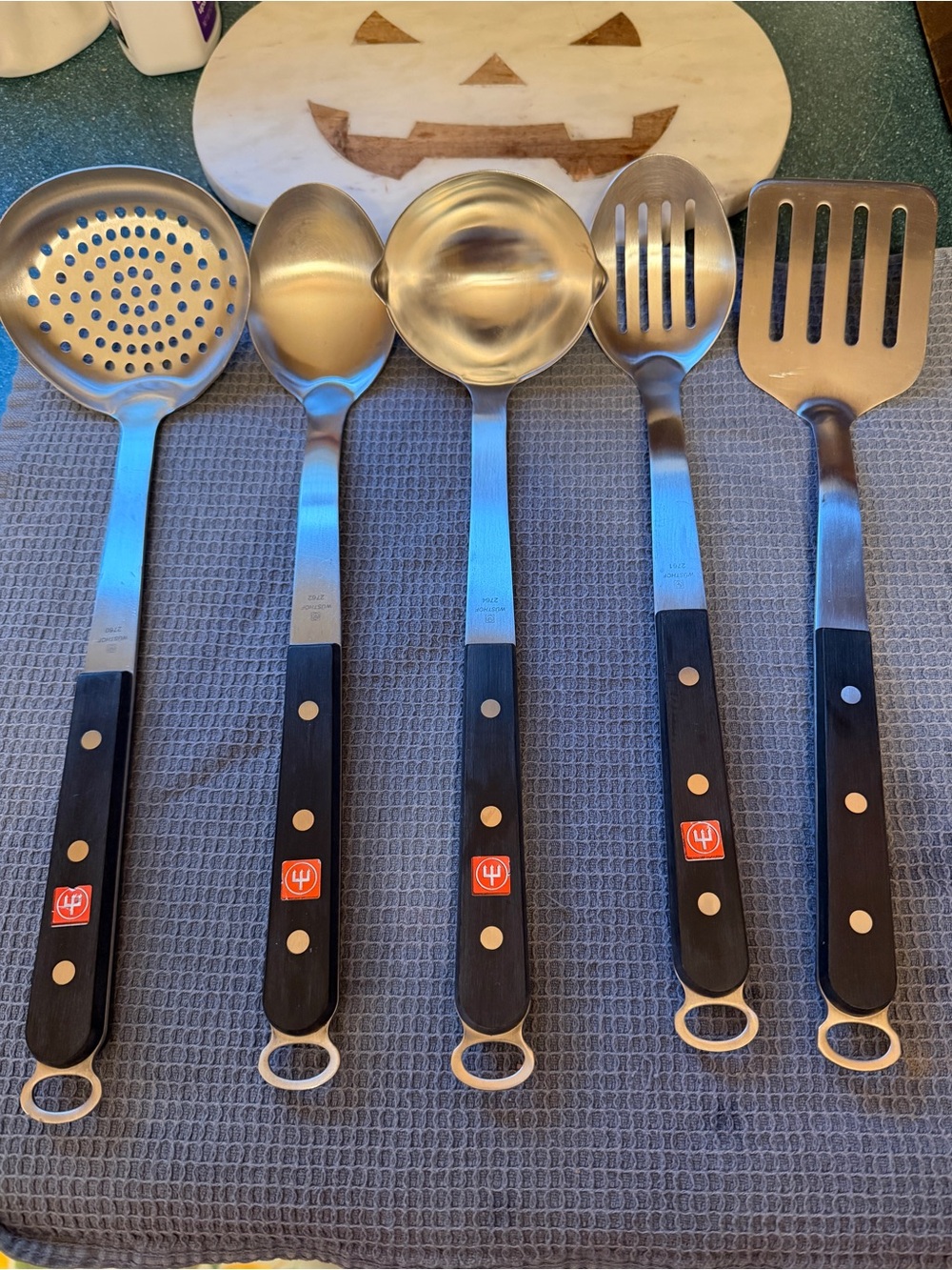 Wusthof Black-Handled Stainless Steel 5-Piece Cooking Tool Set